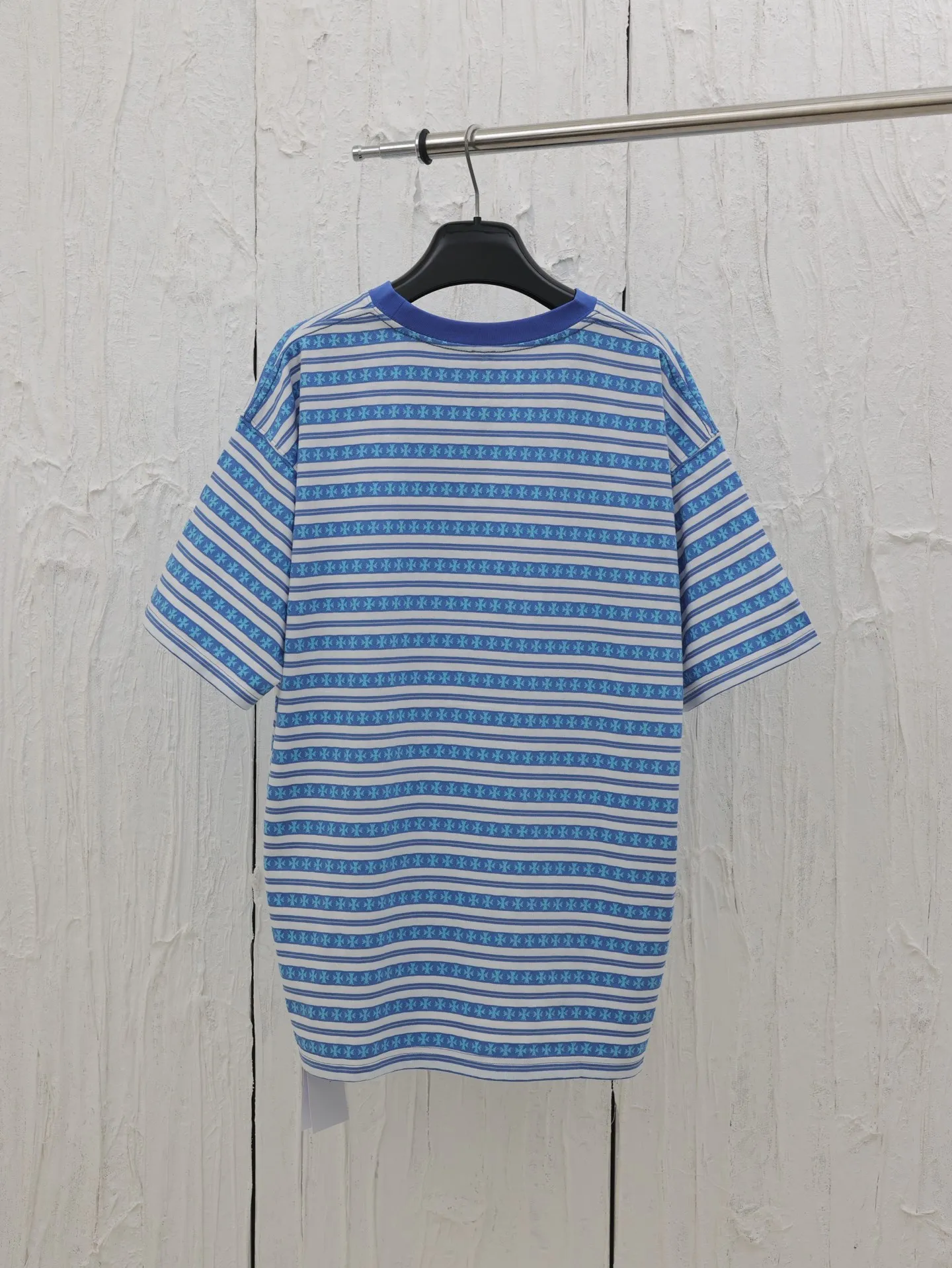 🅿️290 Chrome hearts*/Chrome Hearts 25 new style yarn-dyed full-print short-sleeved T-shirt. The minimum order of yarn-dyed fabric is one thousand meters. The cost is expensive. The embroidery uses imported embroidery machines. Size: S/M/L